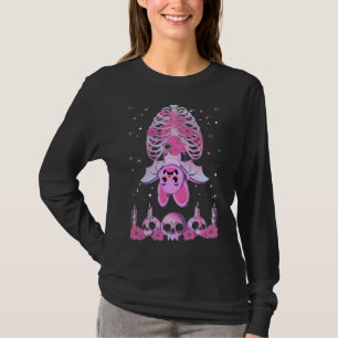 カウトこうもりスカルパステルゴシックスケルトンかわいい Tシャツ