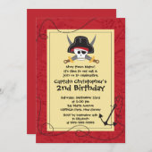 カウトアホイメーツ海賊バースデーパーティ招待状 招待状 (正面/裏面)