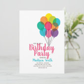 カウトアンドバカラフルルーン誕生日招待状 招待状 (スタンド正面)