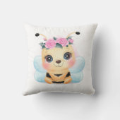 カウトイエローのまわりにピンクローズ装飾用クッション クッション (裏面)