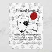 カウトイングリッシュブルテリア誕生日 招待状 (正面/裏面)