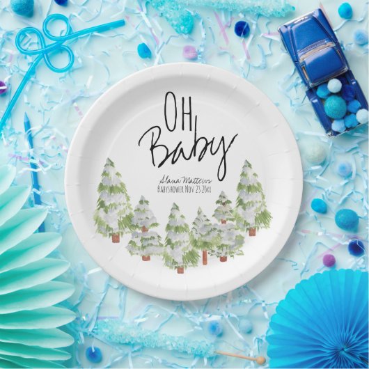 カウトウィンターフォレストベイビーシャワー紙プレート ペーパープレート (パーティー)
