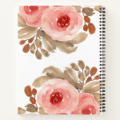 カウトウォーターカラーバラパーソナライズされたレシピ ノートブック (裏面)