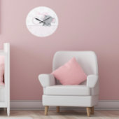 カウトウォーターカラーピンク水玉模様エレファガーリーント ラージ壁時計