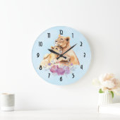 カウトウォーターカラーマザーライオン&カブ ラージ壁時計 (ホーム)