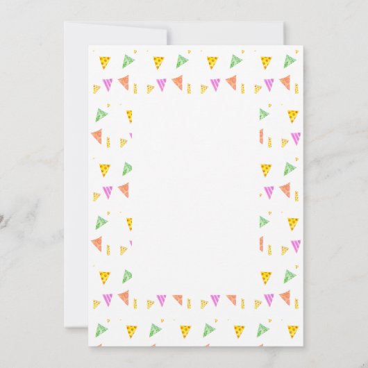 カウトウォーターカラーラマおもしろい第1誕生日招待状 招待状 (裏面)