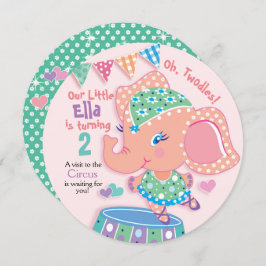 カウトエルエレファント2歳誕生日サーカスパーティー 招待状