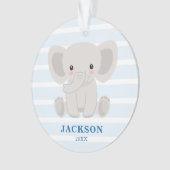 カウトエレファントパーソナライズされた男の赤ちゃんクリスマス オーナメント (正面)