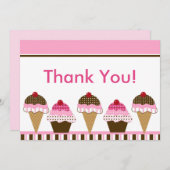 カウトカップケーキ&アイスクリームサンキューカード サンキューカード (正面/裏面)