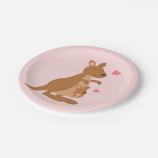 カウトカンガルーベビーシャワーパーティープレート ペーパープレート (アングル)