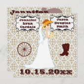 カウトカントリーウエスタンカウボーイ結婚式招待状 招待状 (正面/裏面)