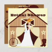 カウトカントリーウエスタン女性のカーボーイブライダルシャワー招待状 招待状 (正面/裏面)