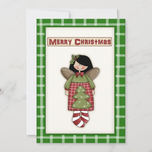 カウトカントリーキッシュクリスマスエンジェルパーティー招待状 招待状 (正面)
