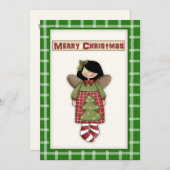 カウトカントリーキッシュクリスマスエンジェルパーティー招待状 招待状 (正面/裏面)