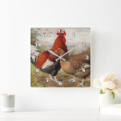 カウトカントリーファームハウスヴィンテージキッチンデコール スクエア壁時計 (ホーム)