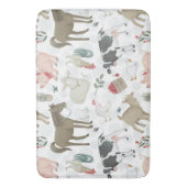 カウトカントリーファームハウス動物ウシヒツジ豚 バスマット (正面縦)