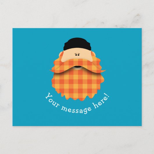 カウトカントリープレイドブライトオレンジひげキャラクター ポストカード (正面)