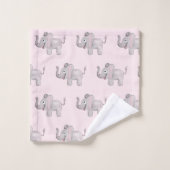 カウトガールズウォーターカラーゾウサファリベビーチャイルド バスタオルセット (ウォッシュタオル)