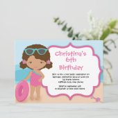 カウトガールズビーチパーティーバースデーパーティ招待状 招待状 (スタンド正面)