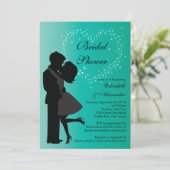 カウトキスをするルカップルインラブブライダルシャワー 招待状 (スタンド正面)