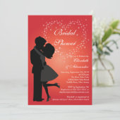 カウトキスをするルカップルインラブブライダルシャワー 招待状 (スタンド正面)