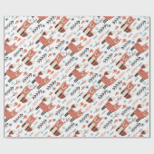 カウトキツネギフトラップフォレストウッドランドラッピング紙 ラッピングペーパー (フラット)