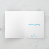 カウトキツネ絵画ブルーハートグリーティカスタムングカード カード (内部)