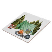 カウトキャンピングテーマキャンファイアテントフォレスト タイル (側面)