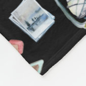 カウトキャンピングパターン|水彩イラスト フリースブランケット (角)