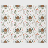 カウトキ素朴ャビン雪だるまホリデークリスマスギフト ラッピングペーパー (フラット)