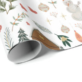 カウトキ素朴ャビン雪だるまホリデークリスマスギフト ラッピングペーパー (ロールコーナー)