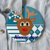 カウトクリスマストナカイパーソナライズされたストッキングラベル 缶バッジ (インサイチュ)