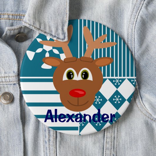 カウトクリスマストナカイパーソナライズされたストッキングラベル 缶バッジ (インサイチュ)