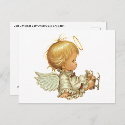 カウトクリスマスベビーエンジェルスケートで滑る事故 ポストカード (正面/裏面)