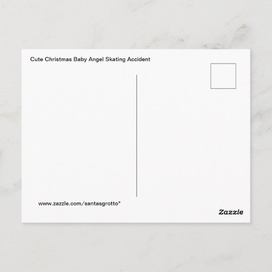 カウトクリスマスベビーエンジェルスケートで滑る事故 ポストカード (裏面)