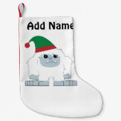 カウトクリスマス小妖精や小人イエティ スモールクリスマスストッキング (正面)