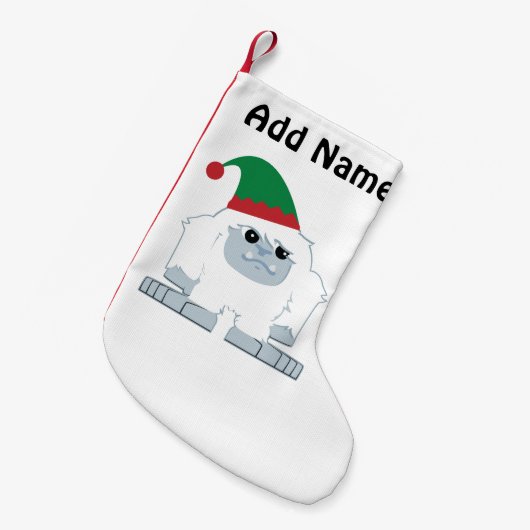カウトクリスマス小妖精や小人イエティ スモールクリスマスストッキング (正面 (吊り時))