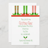 カウトクリスマス小妖精や小人招待状 招待状 (正面/裏面)