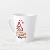 カウトクリスマス格言レッストライプのドハット名前をカスタムするL カフェラテマグ (左アングル)