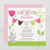 カウトクロスラインガールベビーシャワー招待状 招待状 (正面/裏面)