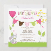 カウトクロスラインガールベビーシャワー招待状 招待状 (正面)