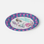 カウトグリッター人魚と名前をカスタムする ペーパープレート (アングル)