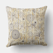 カウトグレガーリーイフローラドールズ金ゴールドストライプデザイン クッション (裏面)