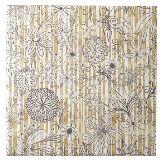 カウトグレガーリーイフローラドールズ金ゴールドストライプデザイン タイル (正面)