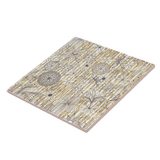 カウトグレガーリーイフローラドールズ金ゴールドストライプデザイン タイル (側面)