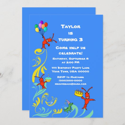 カウトケージャンクリッターズチャイルドズ誕生日招待状 招待状 (正面/裏面)