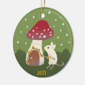 カウトコッタコアマウスレッドキノコハウスグリーン セラミックオーナメント (左)