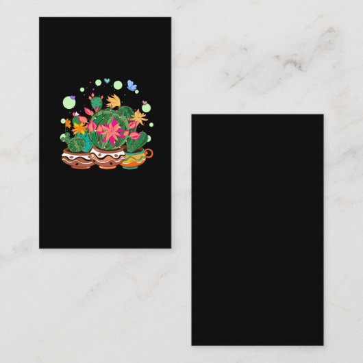 カウトサクタスコロフルフラワーズサクティガーデンアート 名刺 (正面/裏面)