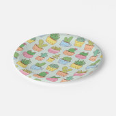 カウトサボテン多汁植物パターンパーティー ペーパープレート (アングル)