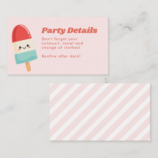 カウトサマーポプシクル誕生日挿入カード 名刺 (正面/裏面)